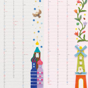 名古屋銀行の企業カレンダー・フェルト作家Yurinokoの動物と建物のイラスト